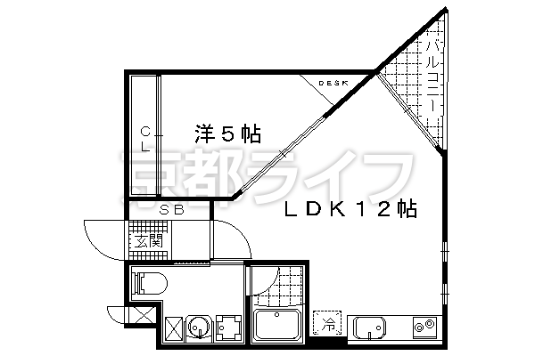 1LDK：洋5×LDK12(37.2㎡)