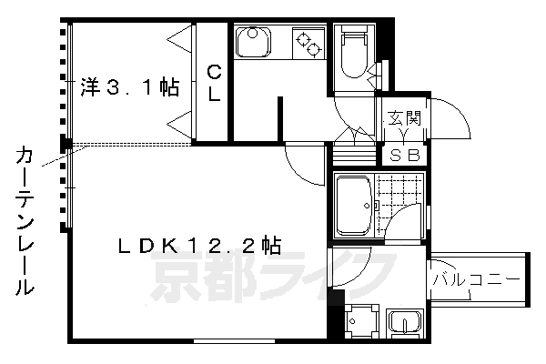 1LDK：洋3.1×LDK12.2（38.1㎡）