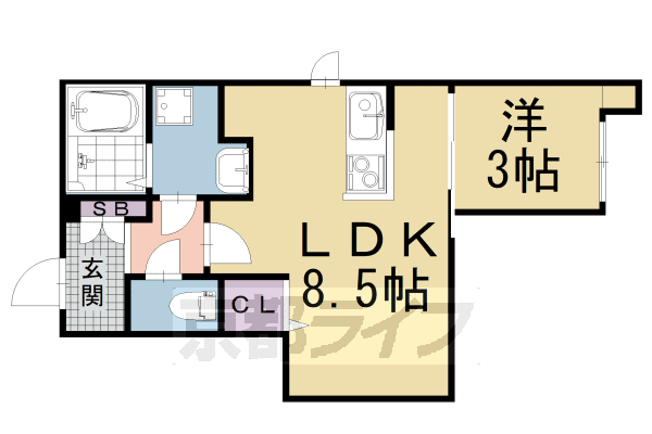 1LDK:洋3×LDK8.5(28.79㎡)