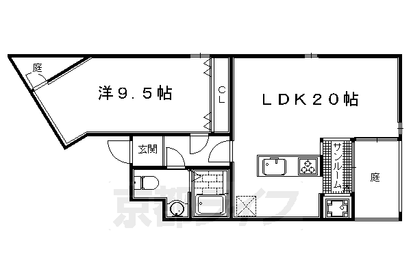 1LDK：洋9.5×LDK20（63.2㎡）