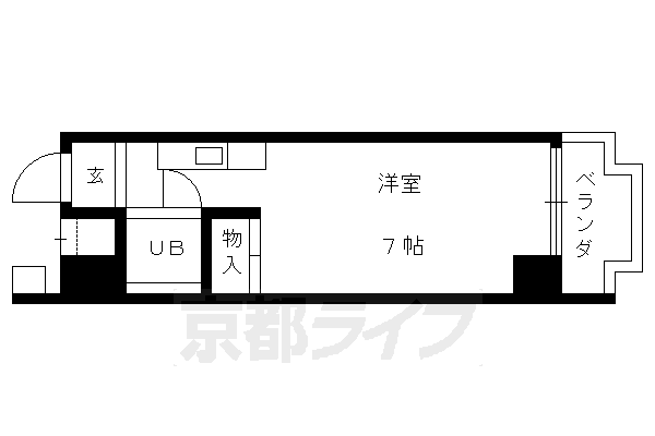 ■1K：洋7×K2(20 ㎡)