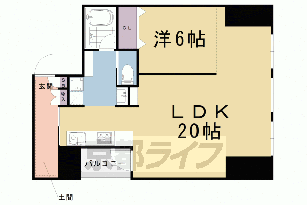 1LDK：洋6×LDK20（59.3㎡）