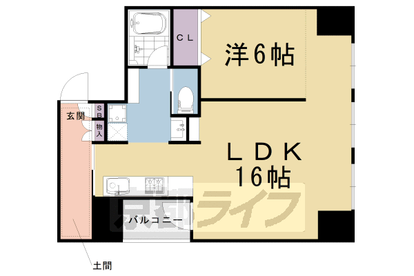 1LDK：洋6×LDK16（52.7㎡）