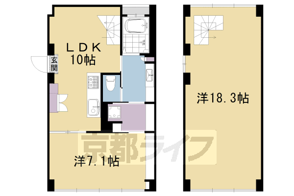 ■2LDK：洋7.1×洋18.3×LDK10(99.47 ㎡)
