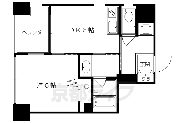 ■1DK：洋6×DK6(32.39 ㎡)