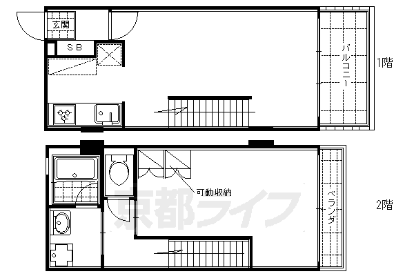 ■1LDK：洋9.2×LD10.9×K2(52.37㎡)