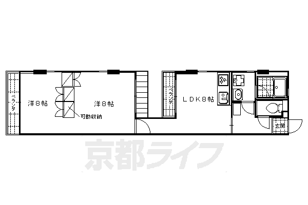 ■2LDK：洋8×洋8×LDK8(57.18㎡)