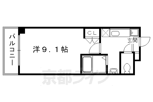 1K：洋9.1×K2（24.9㎡）