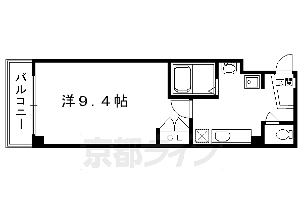 1K：洋9.4×K2.5（26.87㎡）