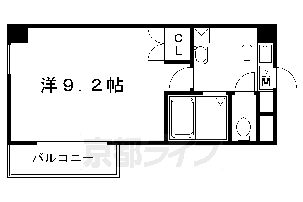 1K：洋9.2×K2（24.85㎡）