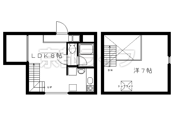 1DK：洋7×LDK8（37.3㎡）