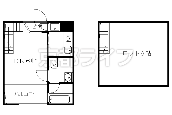 1DK：洋9×LDK9（40.3㎡）