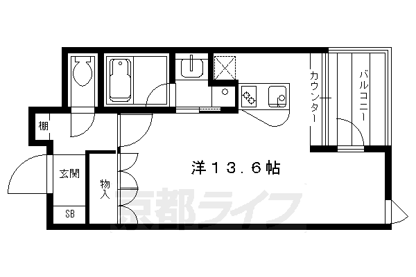 1K：洋13.6×K2（32.91㎡）