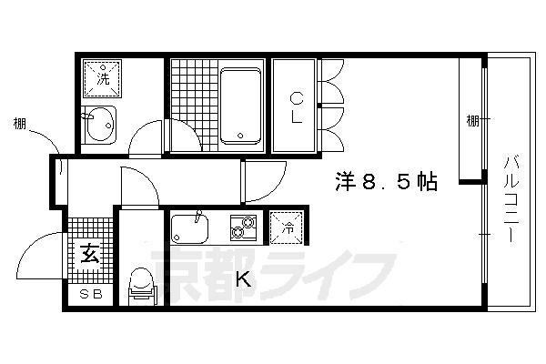 1K：洋8.5×K2（30.11㎡）