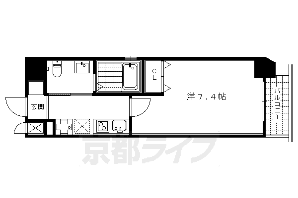 1K：洋7.4×K2（25.03㎡）