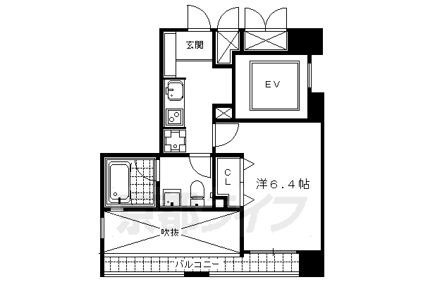 1K：洋6.4×K2（26.24㎡）