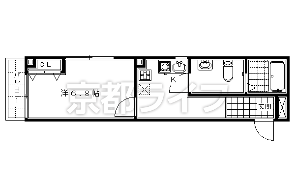 1K：洋6.8×K2（31.3㎡）