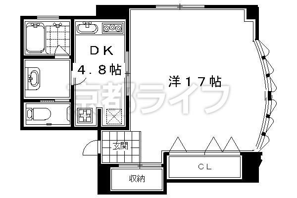 1DK：洋17×DK4.8（50.44㎡）