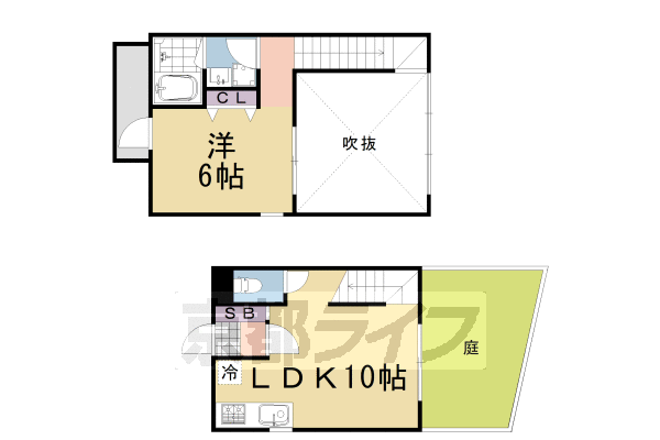 1LDK：洋6×LDK10(37.56㎡)