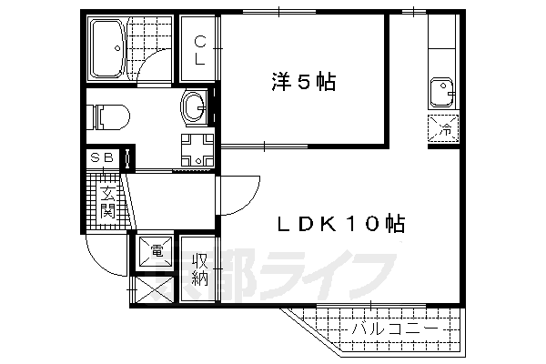 1LDK：洋5×LDK10（36.3㎡）