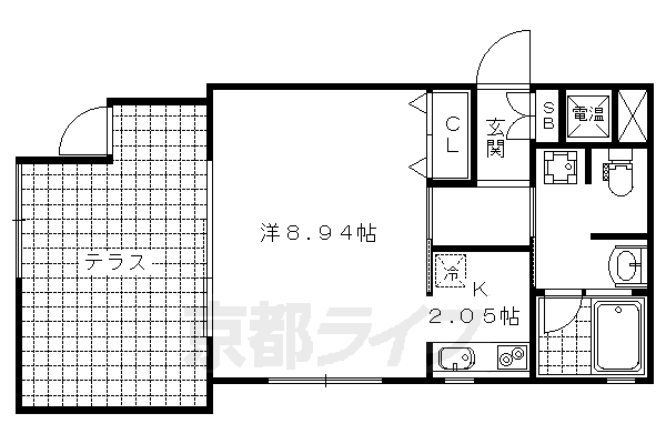 1K：洋8.94×K2.05（30.3㎡）