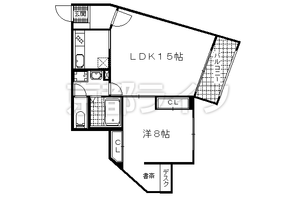 1LDK：洋8×LDK15（56.3 ㎡）