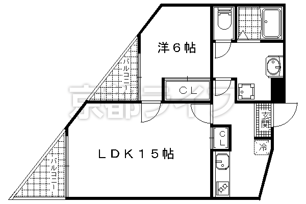 1LDK：洋6×LDK15（52.7㎡）