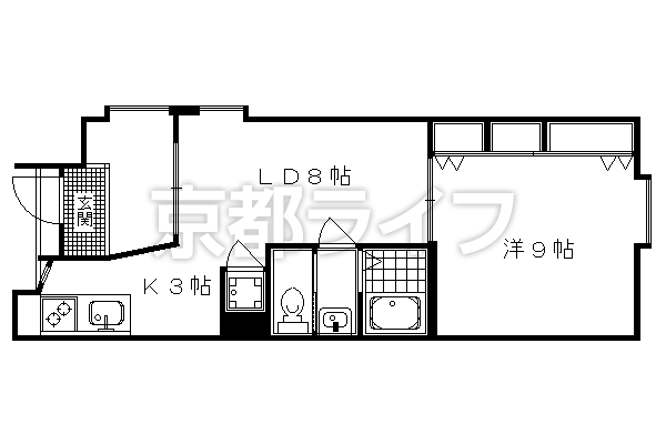 1LDK：洋9×LD8×K3（45㎡）