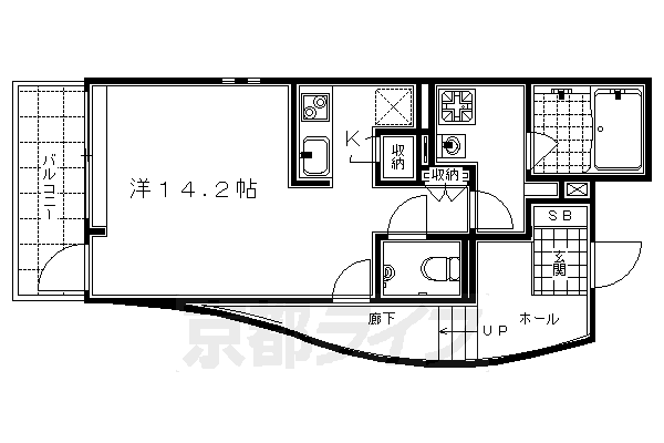 1R：洋14.2×K1（34.34㎡）