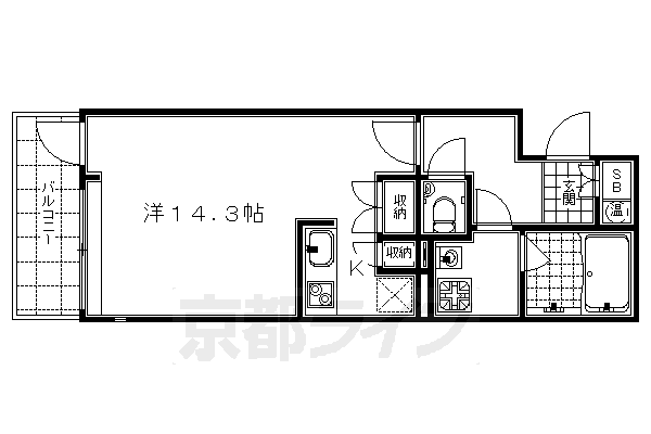 1R：洋14.3×K1（36.78㎡）