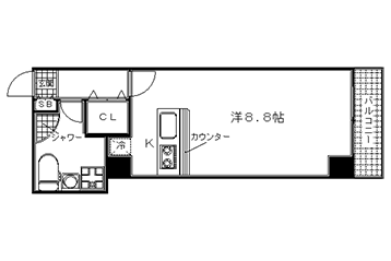 1R：洋8.8×K2（31.12㎡）