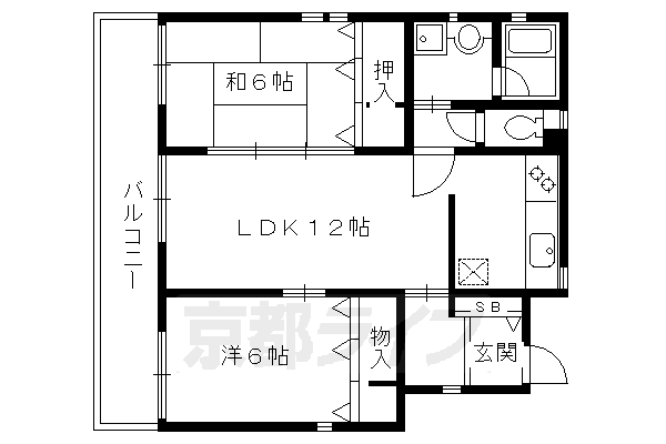 2LDK：洋6×和6×LDK12（60㎡）