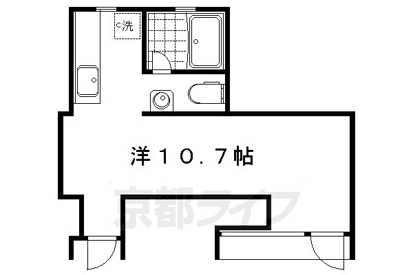 1K：洋10.7×K1.5（25.3㎡）