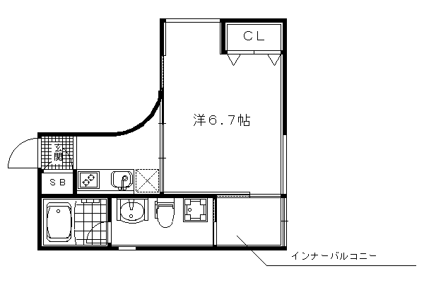 1K：洋6.6×K3.5（27.08㎡）