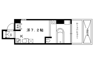 1K：洋7.2×K1.5（24.82㎡）