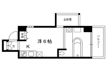 1K：洋6×K1.5(24.72㎡)