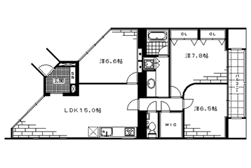 3LDK：洋7.8×洋6.6×洋6.5×LDK15（81.75㎡）