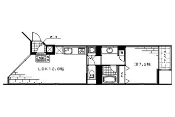 1LDK：洋7.2×LDK12.8（45.22㎡）