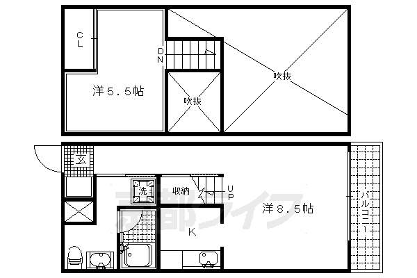 2K：洋8.5×洋5.5×K2.1（39㎡）