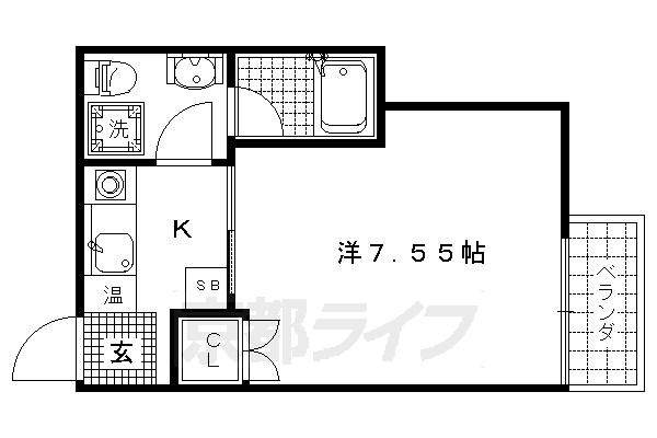 1K：洋7.55×K2（23.29㎡）