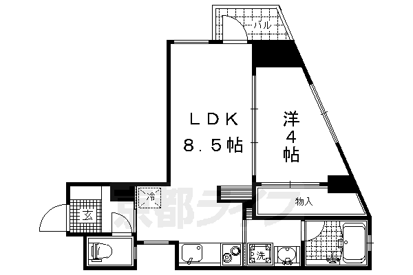 1LDK：洋4×LDK8.5（31.74㎡）