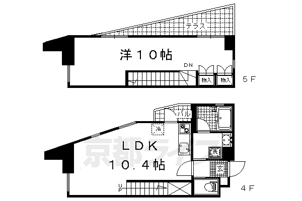 1LDK：洋10×LDK10.4（48.21㎡)