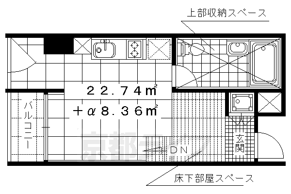 ■ワンルーム:洋8(22.74 ㎡)