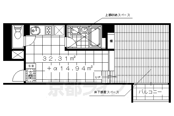 ■1DK:洋5.8×DK6.5(32.31 ㎡)