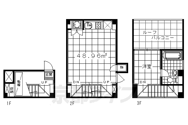 ■1LDK:洋5×LDK11.5(48.96 ㎡)