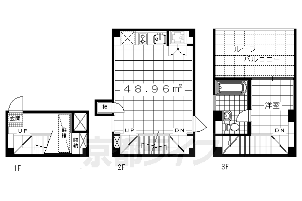 ■1LDK:洋4.5×LDK10(48.96 ㎡)