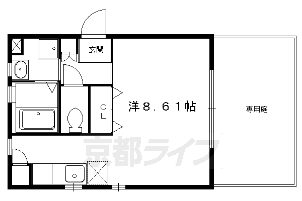 ■1K:洋8.61×K2(27 ㎡)