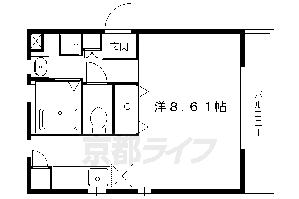 ■1K:洋8.61×K2(27 ㎡)