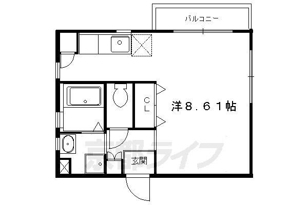 ■1K:洋8.61×K2(27 ㎡)