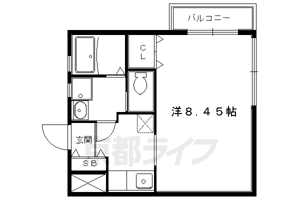 ■1K:洋8.45×K2(25.2 ㎡)